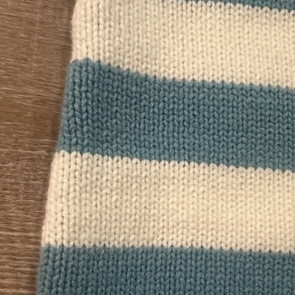 Olivaceous Blue and White Striped Knit Top - Picture 4 of 5